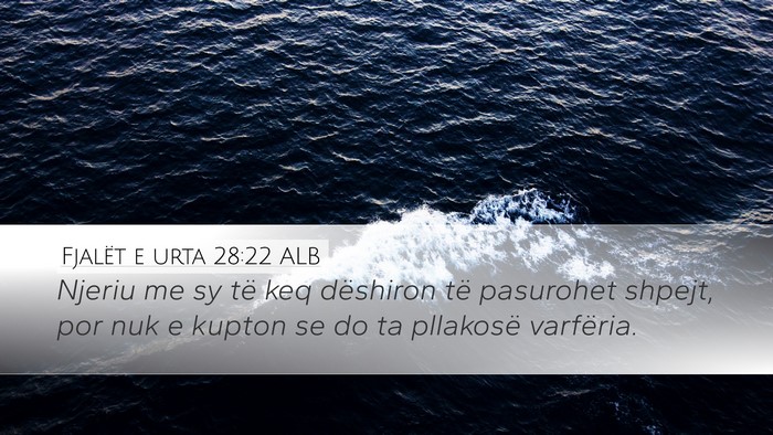 Fjalët e urta 28:22 ALB Bible Verse Image