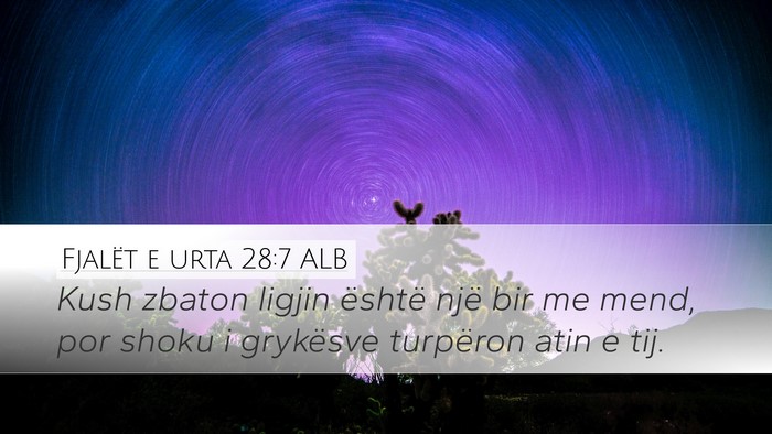 Fjalët e urta 28:7 ALB Bible Verse Image