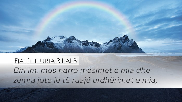 Fjalët e urta 3:1 ALB Bible Verse Image