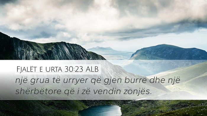 Fjalët e urta 30:23 ALB Desktop Wallpaper - një grua të urryer që gjen burrë dhe një - Desktop Bible Verse Wallpaper