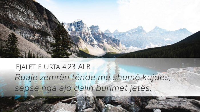 Fjalët e urta 4:23 ALB Bible Verse Image