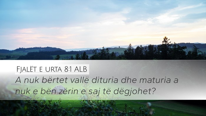 Fjalët e urta 8:1 ALB Bible Verse Image