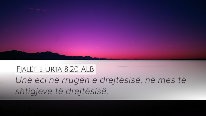 Fjalët e urta 8:20 ALB Bible Verse Image