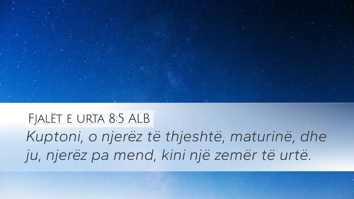 Fjalët e urta 8:5 ALB Bible Verse Image