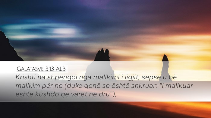 Galatasve 3:13 ALB Bible Verse Image