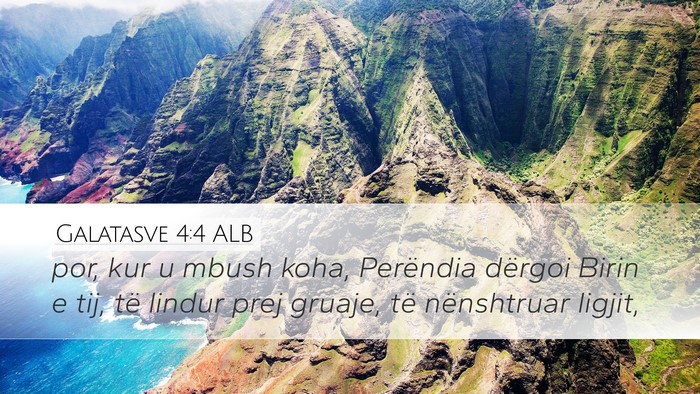 Galatasve 4:4 ALB Bible Verse Image