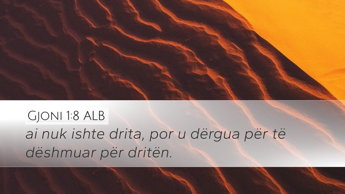 Gjoni 1:8 ALB Desktop Wallpaper - ai nuk ishte drita, por u dërgua për të - Desktop Bible Verse Wallpaper