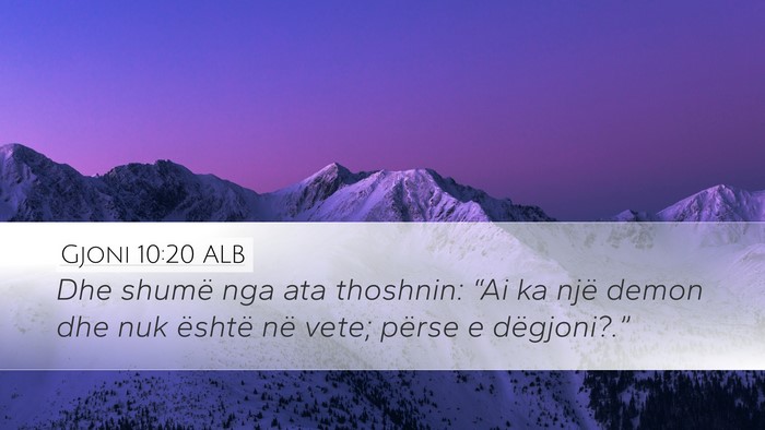Gjoni 10:20 ALB Bible Verse Image