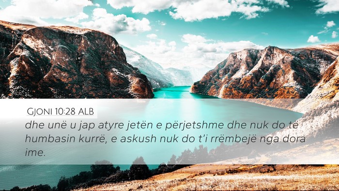 Gjoni 10:28 ALB Bible Verse Image