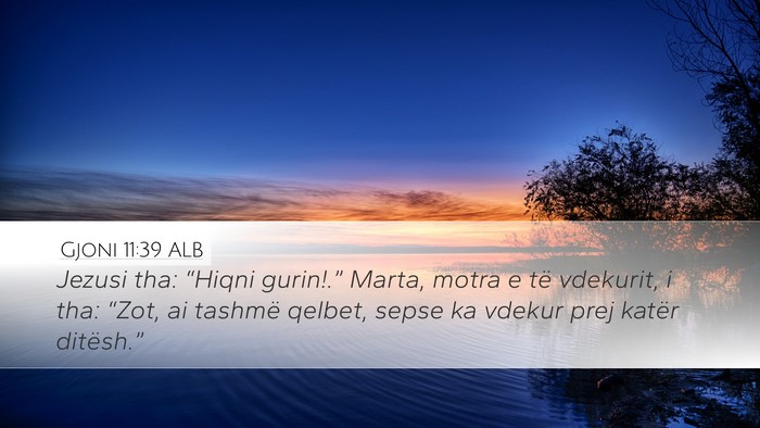 Gjoni 11:39 ALB Bible Verse Image