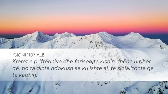 Gjoni 11:57 ALB Desktop Wallpaper - Krerët e priftërinjve dhe farisenjtë kishin - Desktop Bible Verse Wallpaper