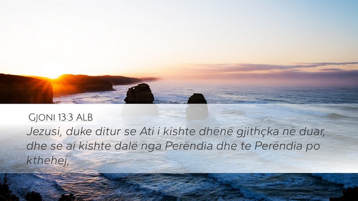 Gjoni 13:3 ALB Bible Verse Image