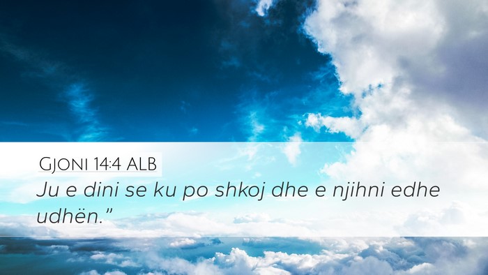 Gjoni 14:4 ALB Desktop Wallpaper - Ju e dini se ku po shkoj dhe e njihni edhe - Desktop Bible Verse Wallpaper