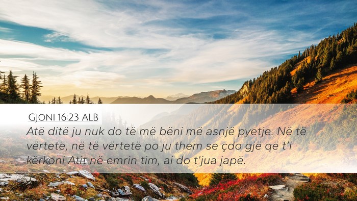 Gjoni 16:23 ALB Bible Verse Image