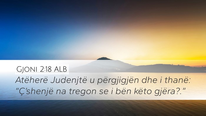 Gjoni 2:18 ALB Bible Verse Image