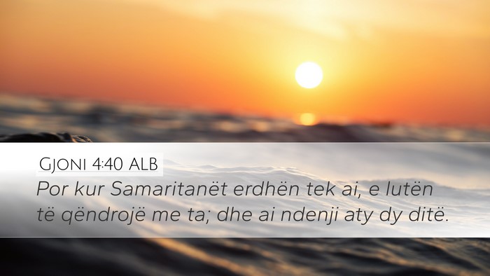 Gjoni 4:40 ALB Bible Verse Image
