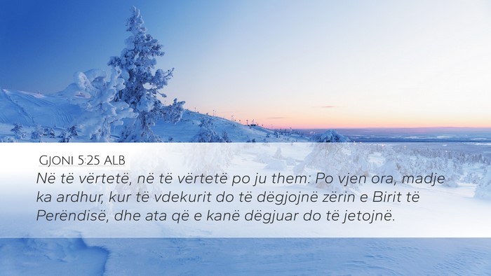 Gjoni 5:25 ALB Bible Verse Image