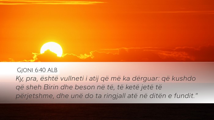 Gjoni 6:40 ALB Bible Verse Image