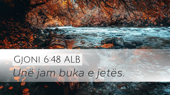 Gjoni 6:48 ALB Bible Verse Image
