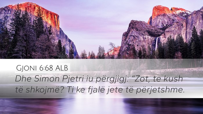Gjoni 6:68 ALB Bible Verse Image