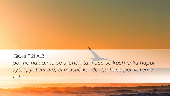 Gjoni 9:21 ALB Bible Verse Image