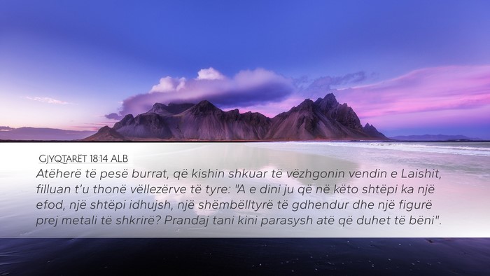 Gjyqtarët 18:14 ALB Bible Verse Image