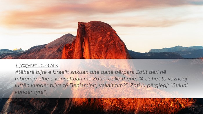 Gjyqtarët 20:23 ALB Bible Verse Image