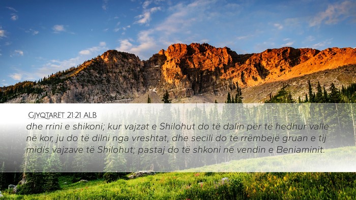 Gjyqtarët 21:21 ALB Desktop Wallpaper - dhe rrini e shikoni; kur vajzat e Shilohut do të - Desktop Bible Verse Wallpaper