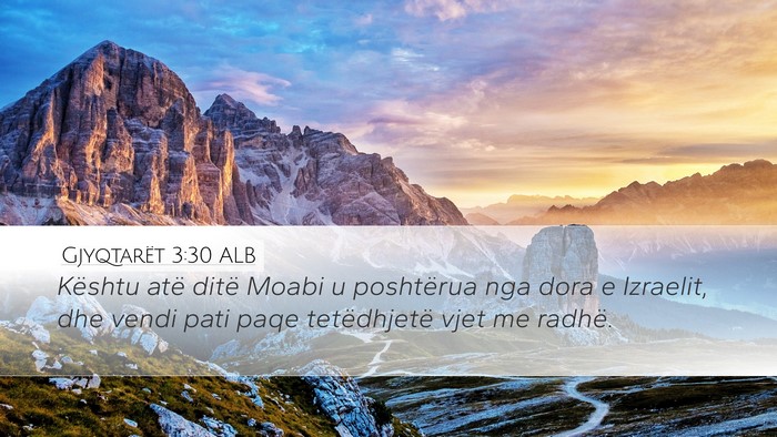 Gjyqtarët 3:30 ALB Bible Verse Image