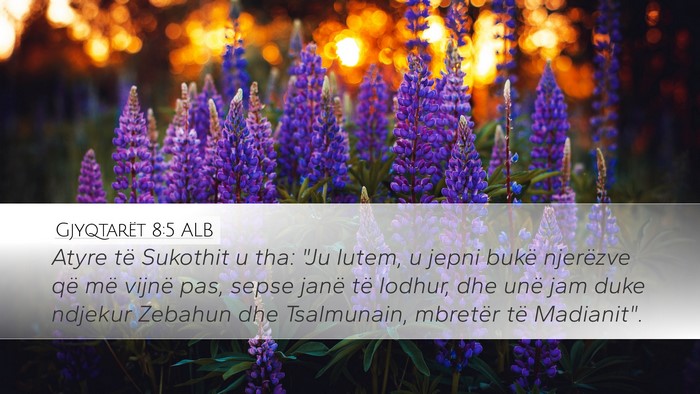 Gjyqtarët 8:5 ALB Bible Verse Image