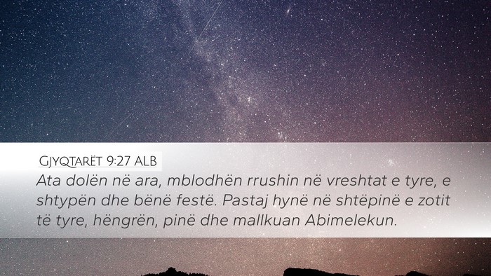 Gjyqtarët 9:27 ALB Bible Verse Image