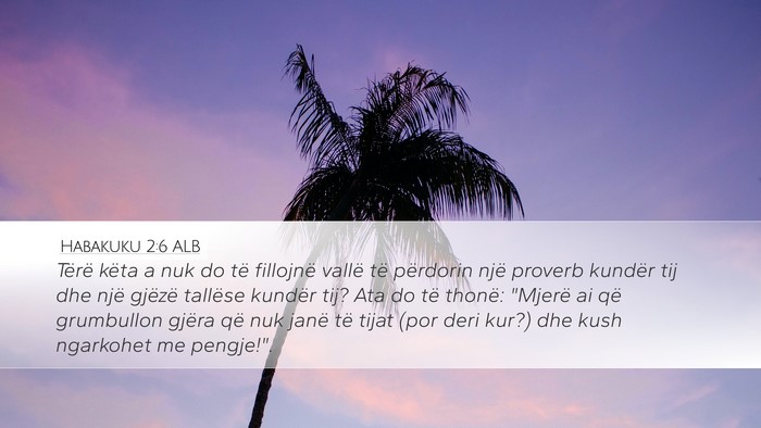 Habakuku 2:6 ALB Bible Verse Image