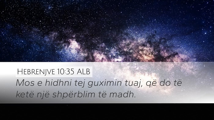 Hebrenjve 10:35 ALB Bible Verse Image