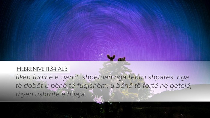 Hebrenjve 11:34 ALB Bible Verse Image