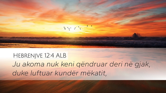 Hebrenjve 12:4 ALB Bible Verse Image