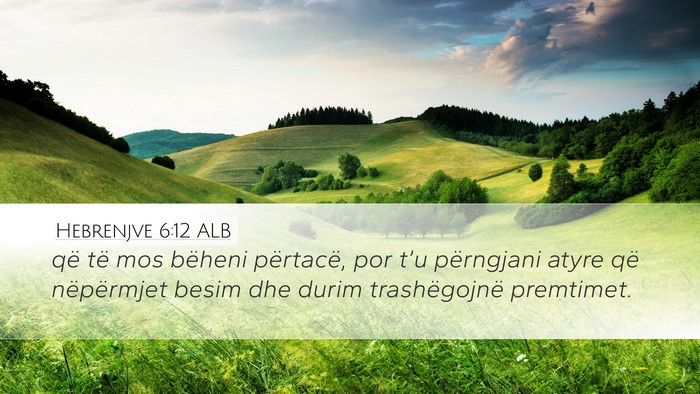 Hebrenjve 6:12 ALB Bible Verse Image
