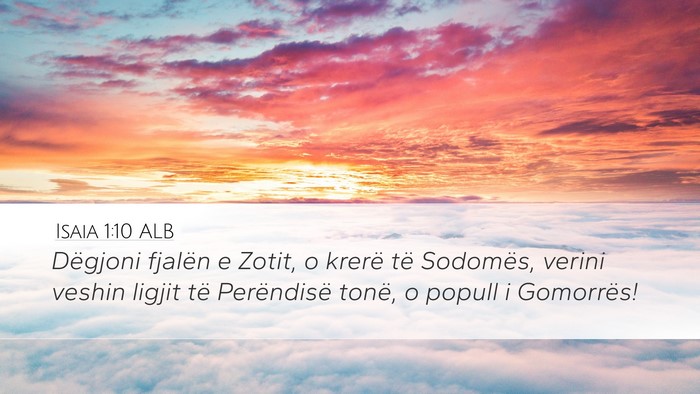 Isaia 1:10 ALB Bible Verse Image