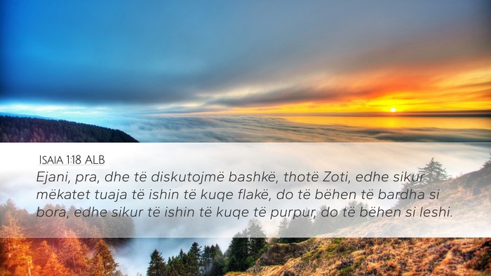 Isaia 1:18 ALB Bible Verse Image