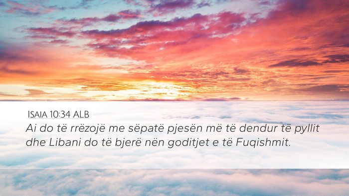 Isaia 10:34 ALB Bible Verse Image