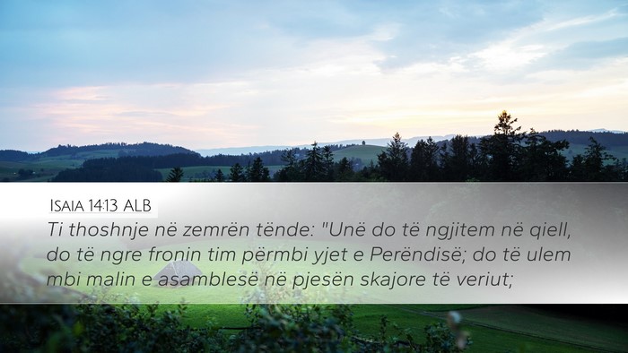 Isaia 14:13 ALB Bible Verse Image