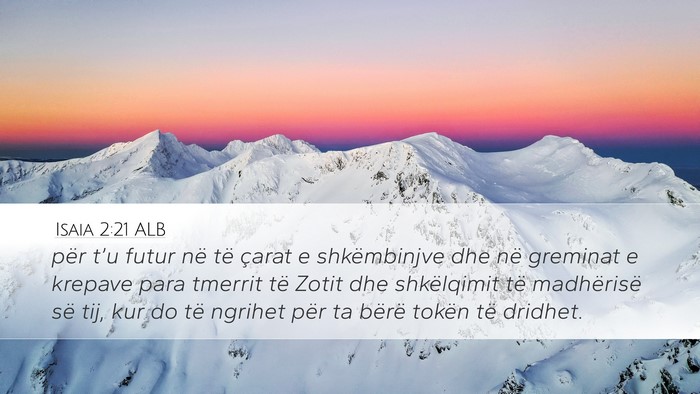 Isaia 2:21 ALB Bible Verse Image