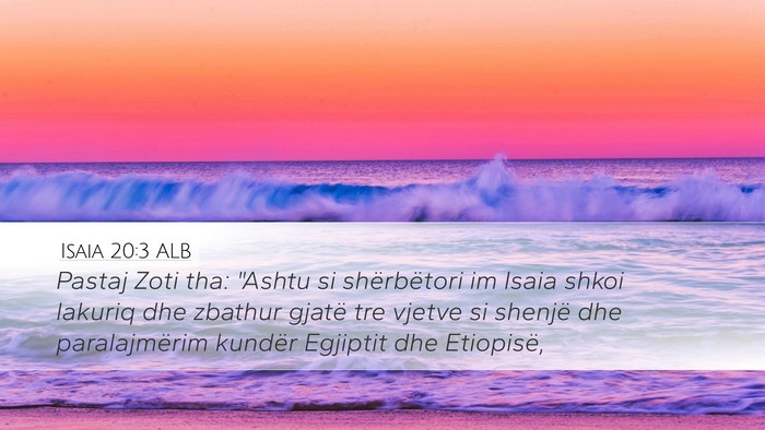 Isaia 20:3 ALB Bible Verse Image