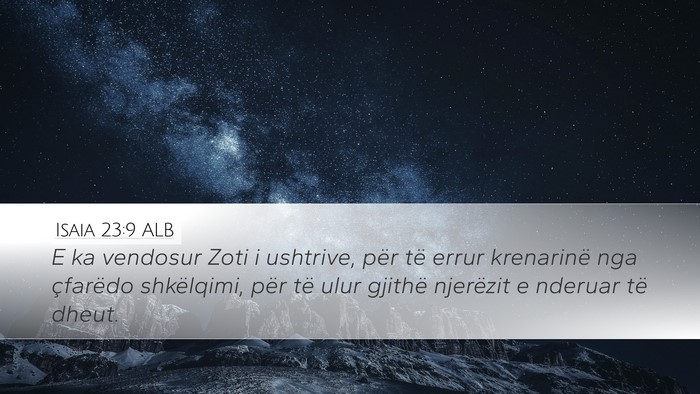Isaia 23:9 ALB Bible Verse Image