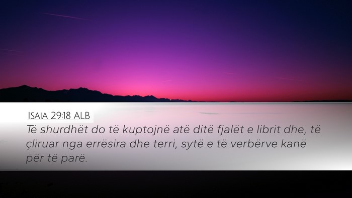 Isaia 29:18 ALB Bible Verse Image
