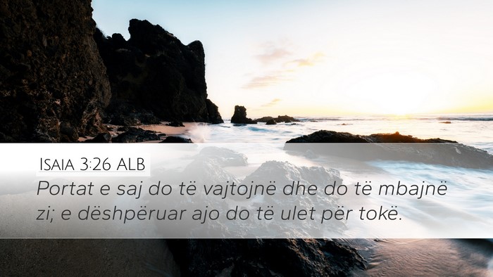 Isaia 3:26 ALB Bible Verse Image
