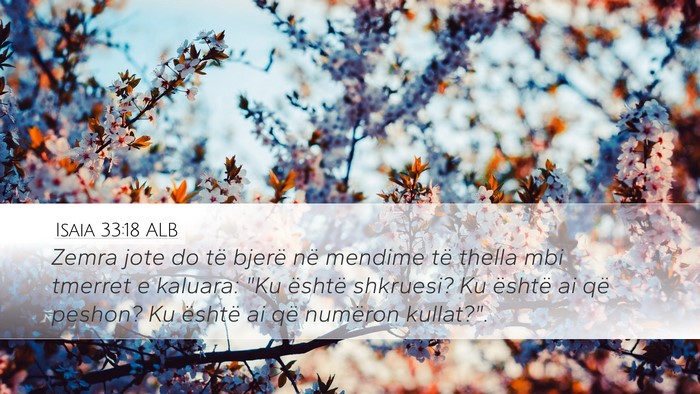 Isaia 33:18 ALB Bible Verse Image