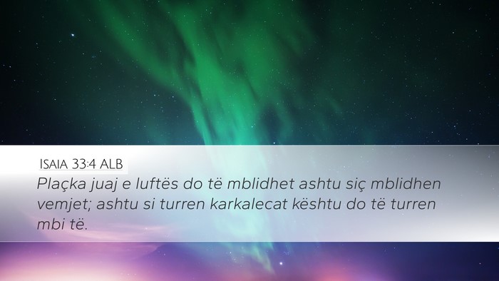 Isaia 33:4 ALB Bible Verse Image