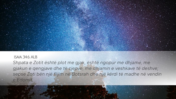Isaia 34:6 ALB Bible Verse Image