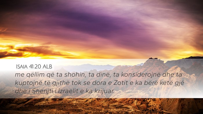 Isaia 41:20 ALB Bible Verse Image