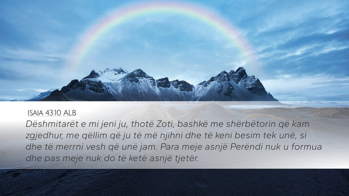 Isaia 43:10 ALB Bible Verse Image
